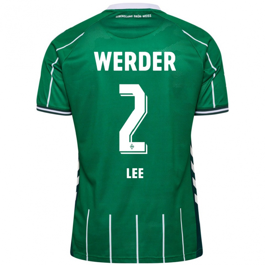 גברים כדורגל Gun-Woo Lee #2 ירוק לבן ג'רזי ביתית 2025/26