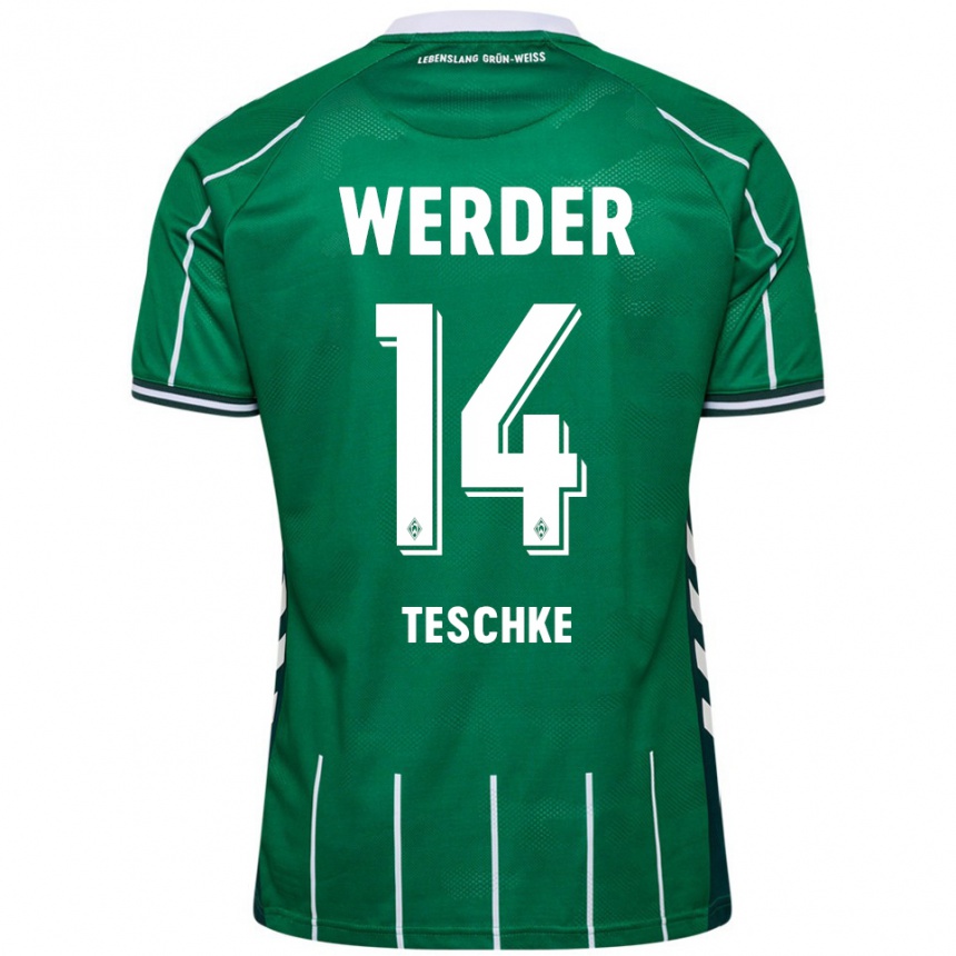 גברים כדורגל Tim Teschke #14 ירוק לבן ג'רזי ביתית 2025/26