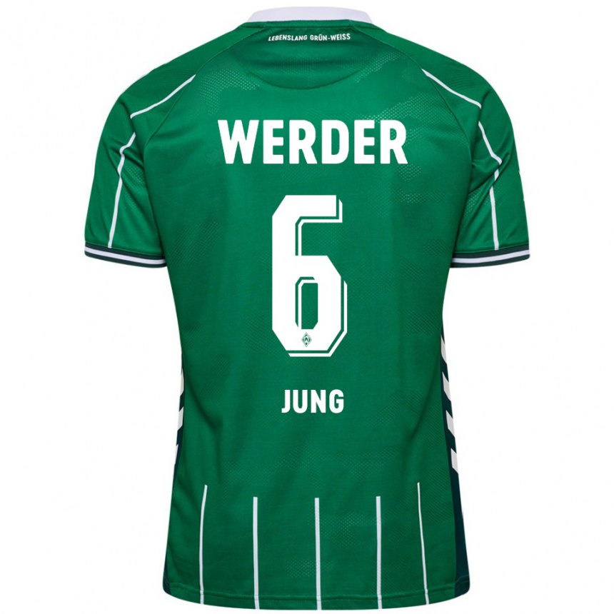 גברים כדורגל Seong-Hyeon Jung #6 ירוק לבן ג'רזי ביתית 2025/26