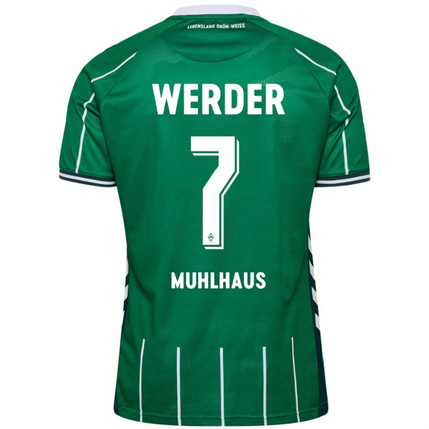 גברים כדורגל Larissa Mühlhaus #7 ירוק לבן ג'רזי ביתית 2025/26