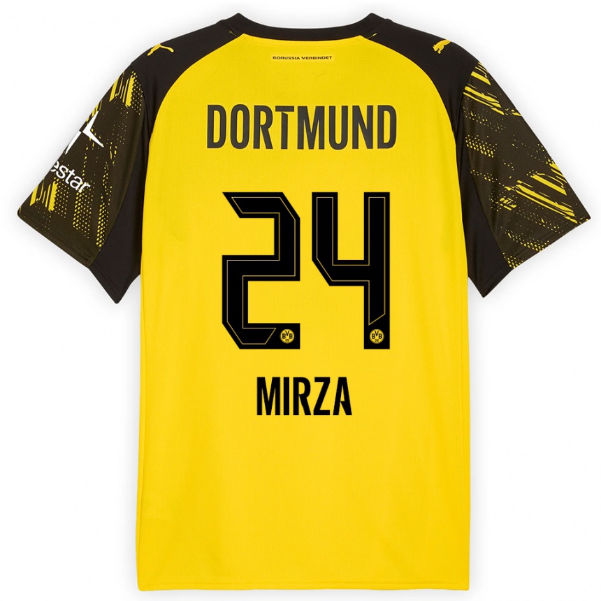 גברים כדורגל Marwan-Omir Mirza #24 צהוב שחור ג'רזי ביתית 2025/26