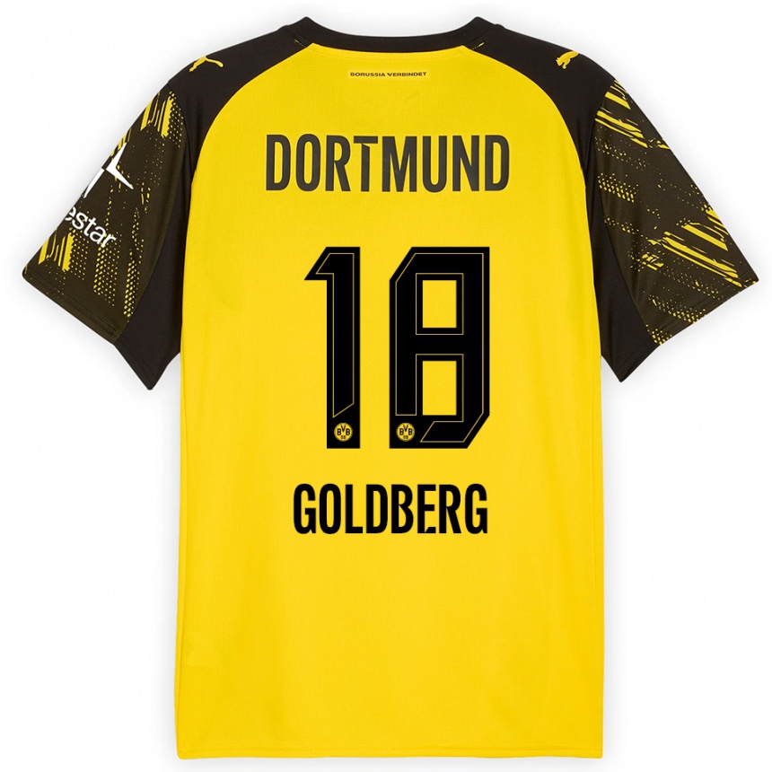 גברים כדורגל Niclas Goldberg #18 צהוב שחור ג'רזי ביתית 2025/26