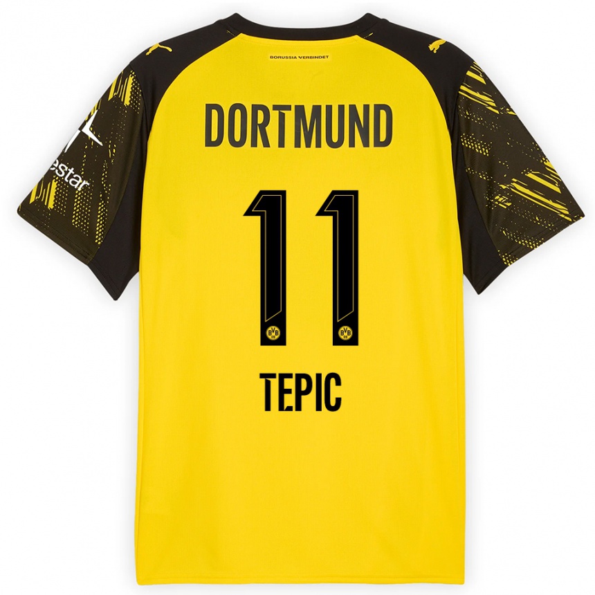 גברים כדורגל Lyon Tepic #11 צהוב שחור ג'רזי ביתית 2025/26