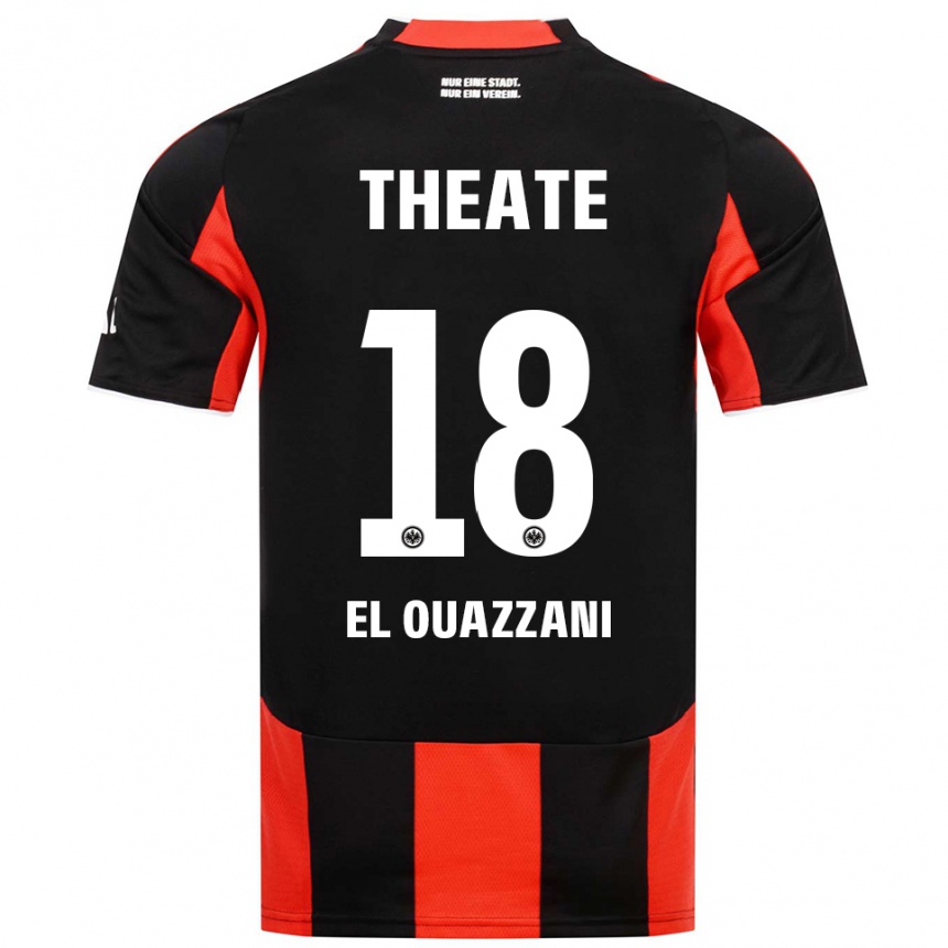 גברים כדורגל Nadir El Ouazzani #18 שחור אדום ג'רזי ביתית 2025/26