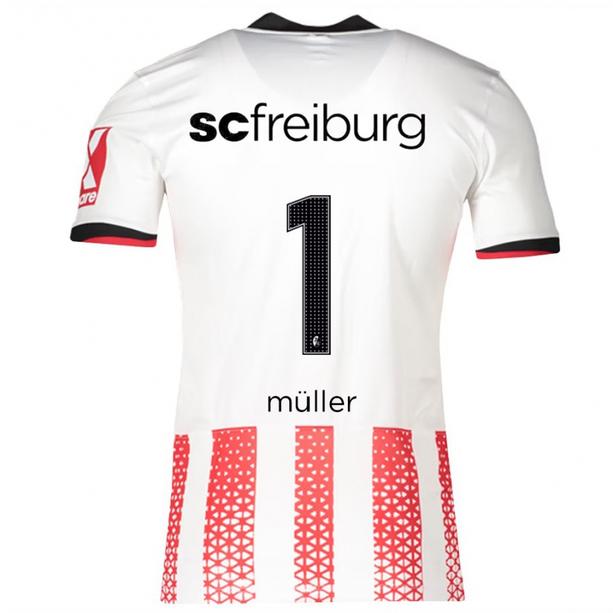 גברים כדורגל Phillip Müller #1 לבן אדום ג'רזי ביתית 2025/26