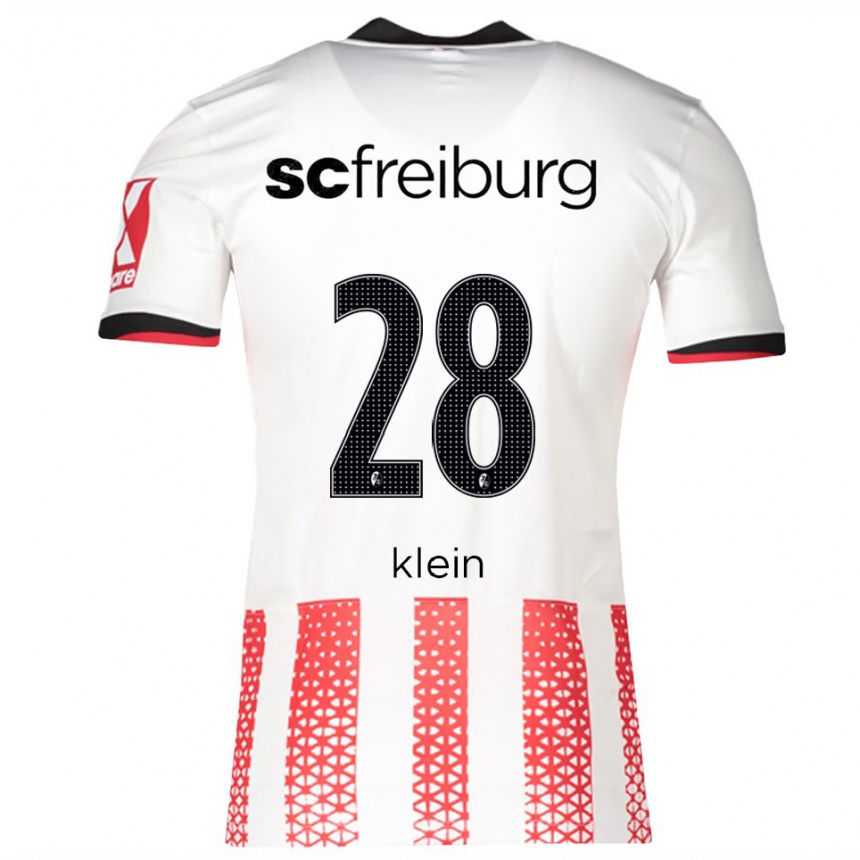 גברים כדורגל Marius Klein #28 לבן אדום ג'רזי ביתית 2025/26