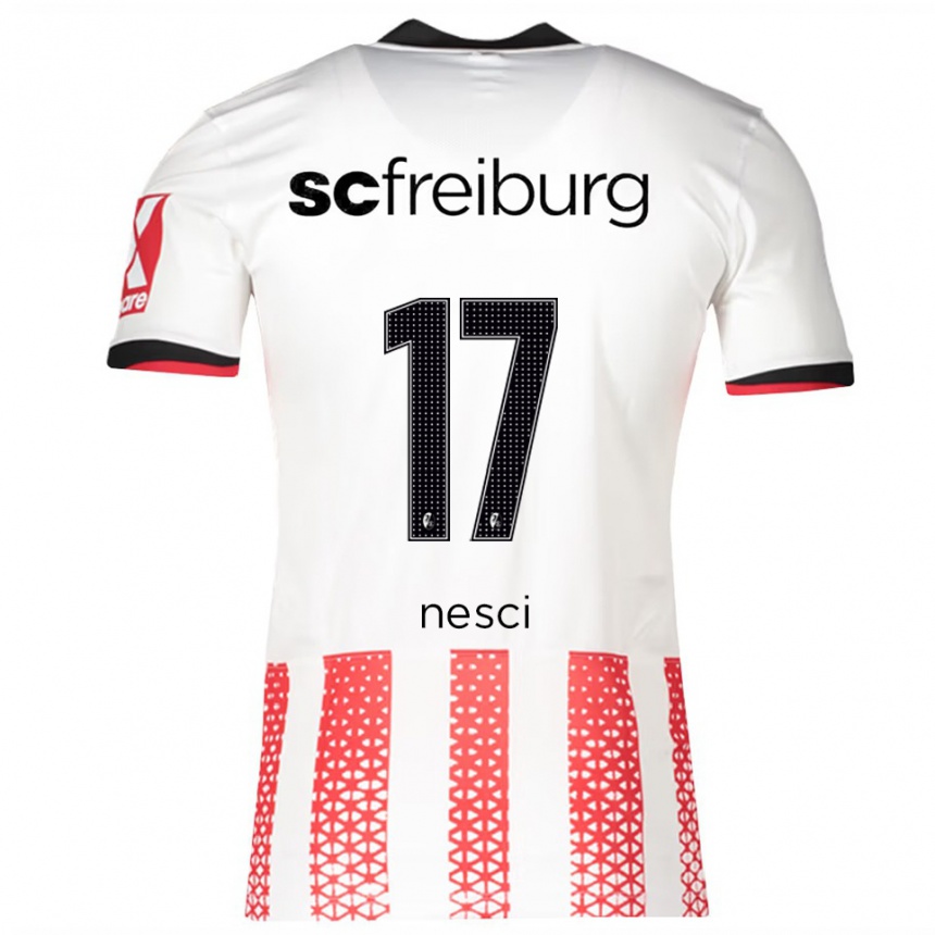 גברים כדורגל Massimo Nesci #17 לבן אדום ג'רזי ביתית 2025/26