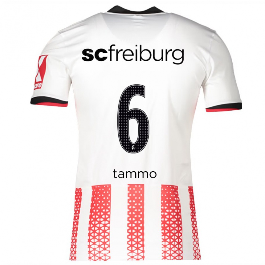 גברים כדורגל Tammo Schiertz #6 לבן אדום ג'רזי ביתית 2025/26