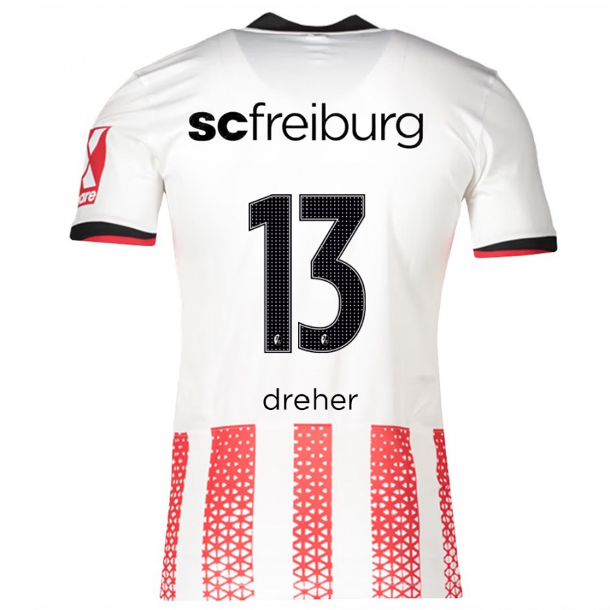 גברים כדורגל Cedric Dreher #13 לבן אדום ג'רזי ביתית 2025/26