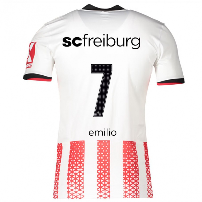 גברים כדורגל Emilio Schiertz #7 לבן אדום ג'רזי ביתית 2025/26