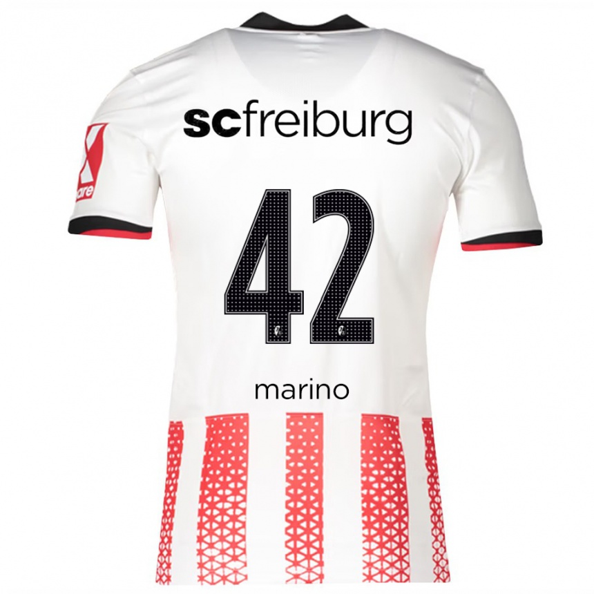 גברים כדורגל Luca Marino #42 לבן אדום ג'רזי ביתית 2025/26