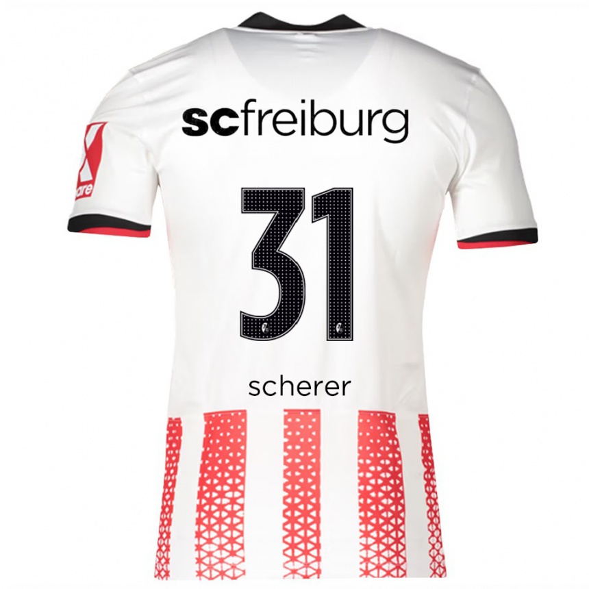 גברים כדורגל Nora Scherer #31 לבן אדום ג'רזי ביתית 2025/26