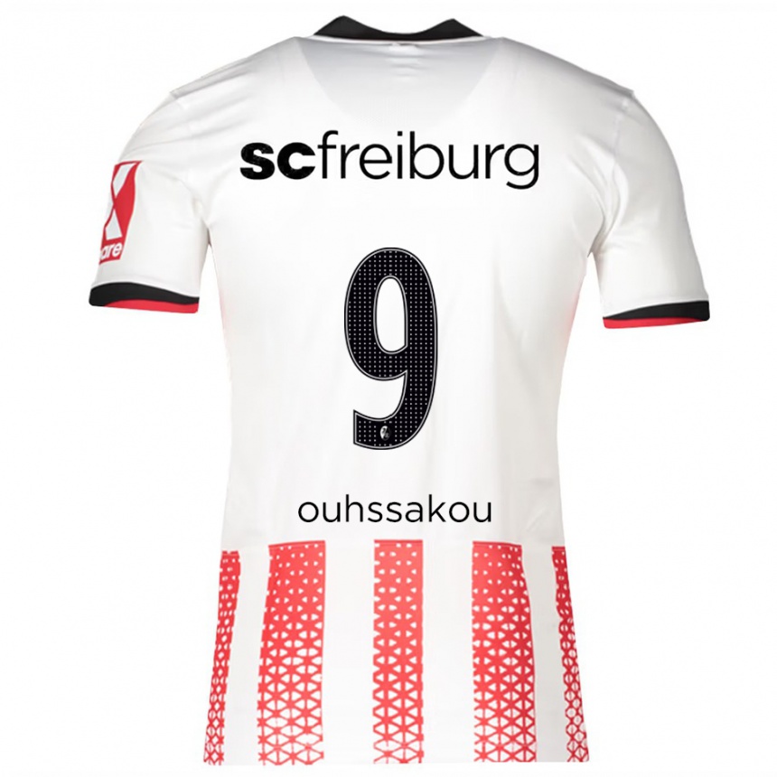 גברים כדורגל Essad Ouhssakou #9 לבן אדום ג'רזי ביתית 2025/26