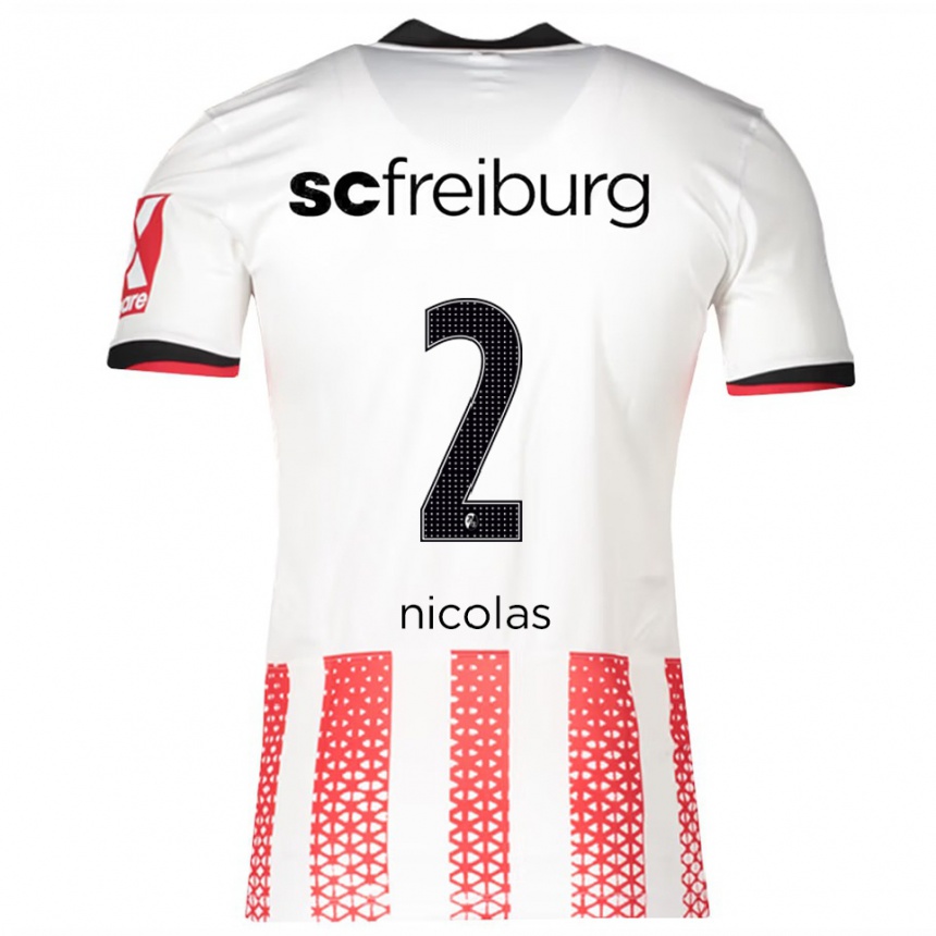 גברים כדורגל Nicolas Schnerring #2 לבן אדום ג'רזי ביתית 2025/26