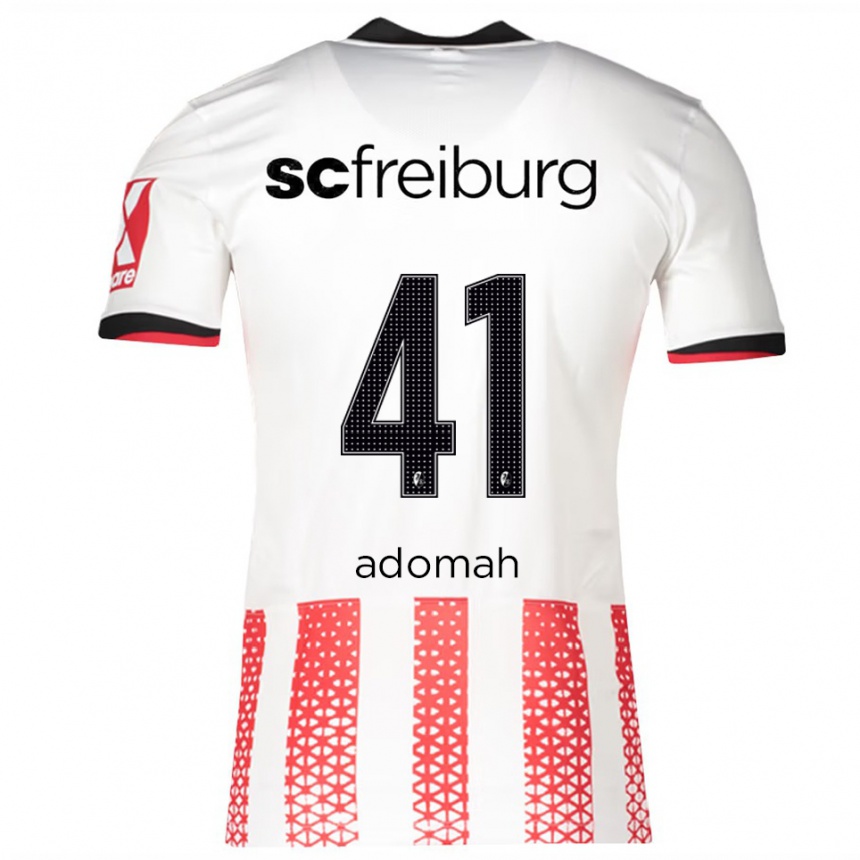 גברים כדורגל Bismark Adomah #41 לבן אדום ג'רזי ביתית 2025/26