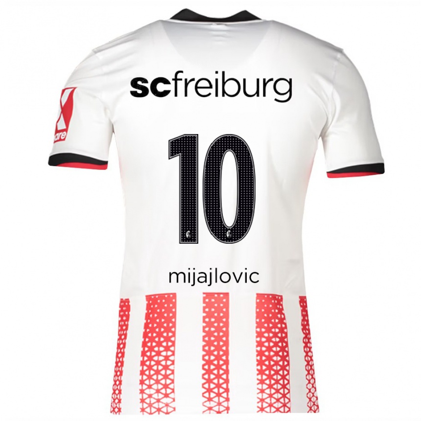 גברים כדורגל Mladen Mijajlovic #10 לבן אדום ג'רזי ביתית 2025/26