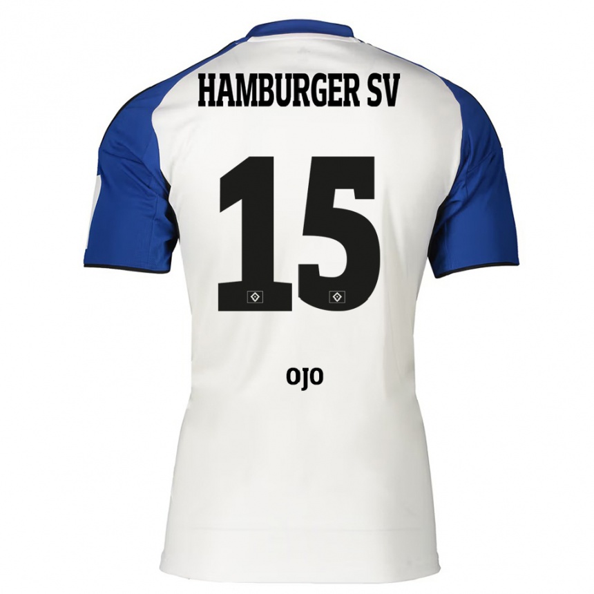 גברים כדורגל Kelvin Ojo #15 לבן כחול ג'רזי ביתית 2025/26