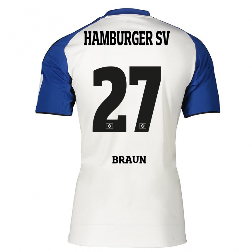 גברים כדורגל Elias Braun #27 לבן כחול ג'רזי ביתית 2025/26