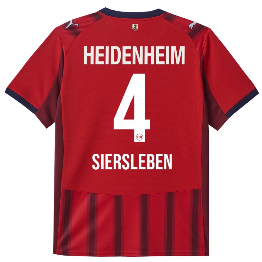 גברים כדורגל Tim Siersleben #4 אדום נייבי ג'רזי ביתית 2025/26