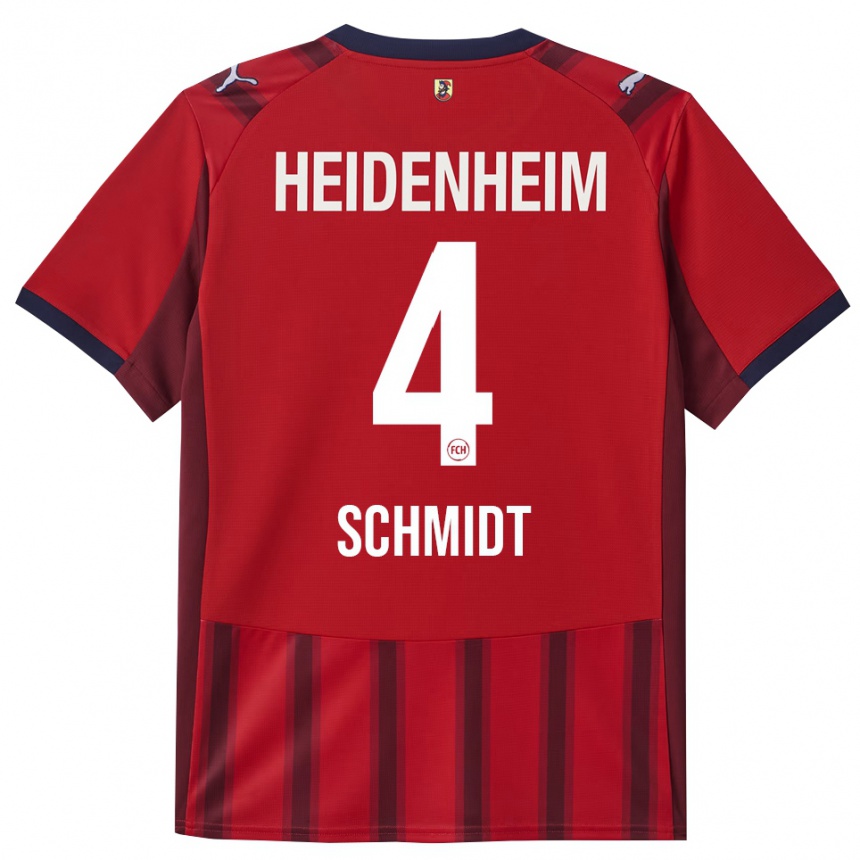 גברים כדורגל Luke Schmidt #4 אדום נייבי ג'רזי ביתית 2025/26