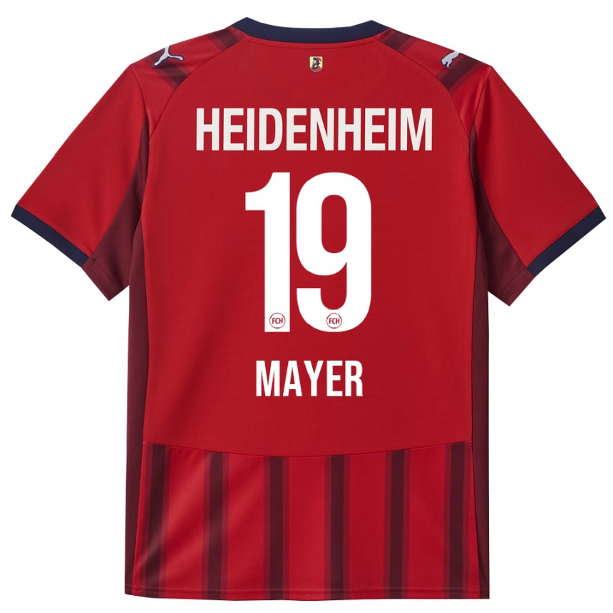 גברים כדורגל Luca Mayer #19 אדום נייבי ג'רזי ביתית 2025/26