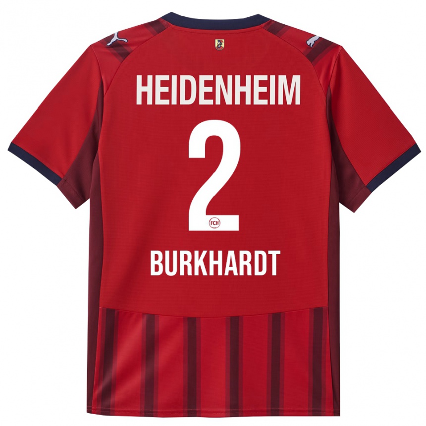 גברים כדורגל Hannes Burkhardt #2 אדום נייבי ג'רזי ביתית 2025/26