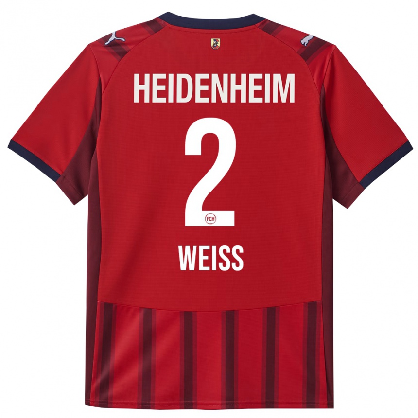 גברים כדורגל Philipp Weiß #2 אדום נייבי ג'רזי ביתית 2025/26