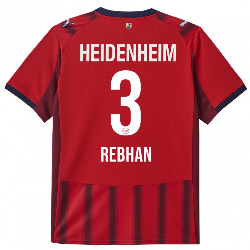 גברים כדורגל Emma Rebhan #3 אדום נייבי ג'רזי ביתית 2025/26