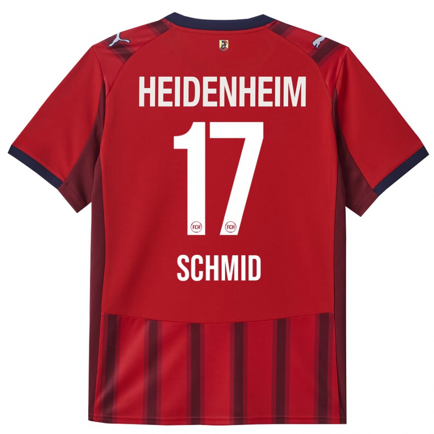 גברים כדורגל Florent Schmid #17 אדום נייבי ג'רזי ביתית 2025/26