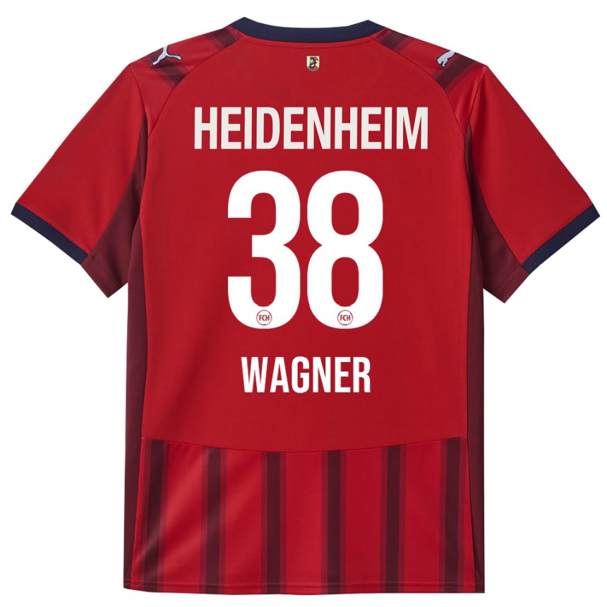 גברים כדורגל Yannik Wagner #38 אדום נייבי ג'רזי ביתית 2025/26