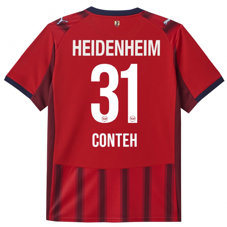 גברים כדורגל Sirlord Conteh #31 אדום נייבי ג'רזי ביתית 2025/26