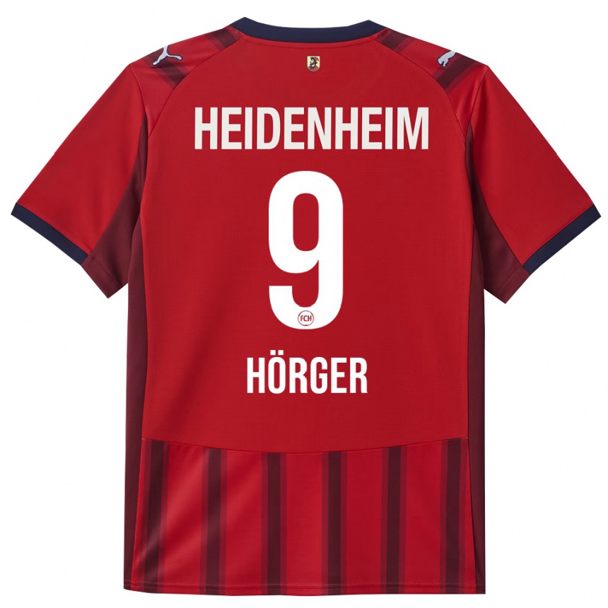 גברים כדורגל Verena Hörger #9 אדום נייבי ג'רזי ביתית 2025/26
