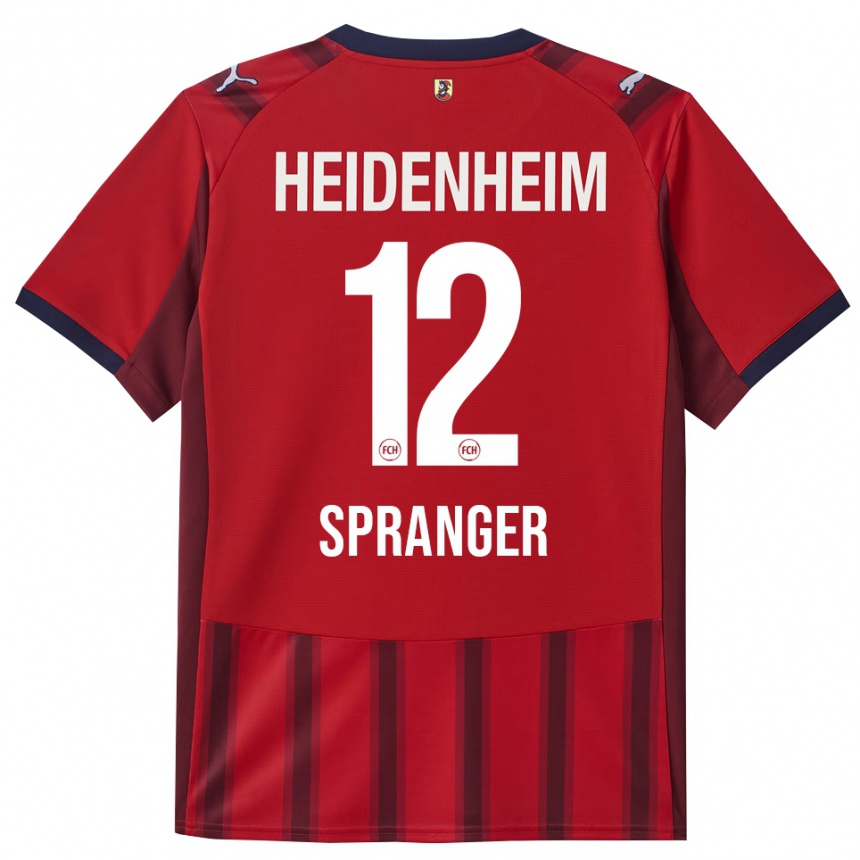 גברים כדורגל Luke Spranger #12 אדום נייבי ג'רזי ביתית 2025/26