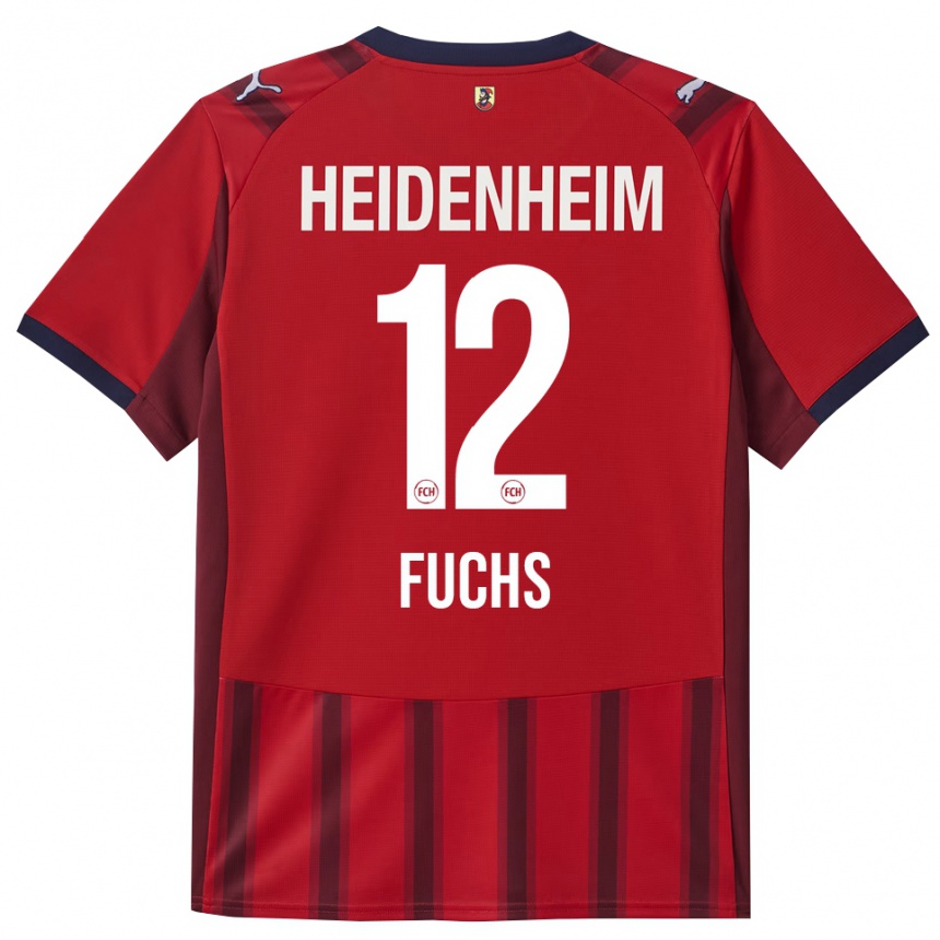 גברים כדורגל Celine Fuchs #12 אדום נייבי ג'רזי ביתית 2025/26