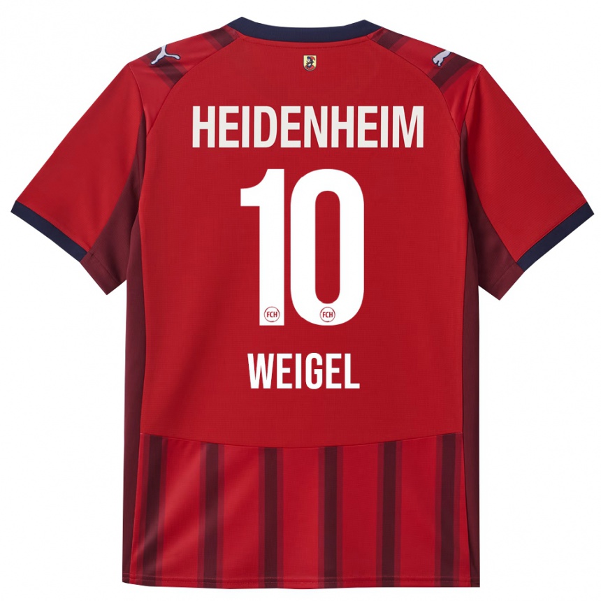 גברים כדורגל Tobias Weigel #10 אדום נייבי ג'רזי ביתית 2025/26