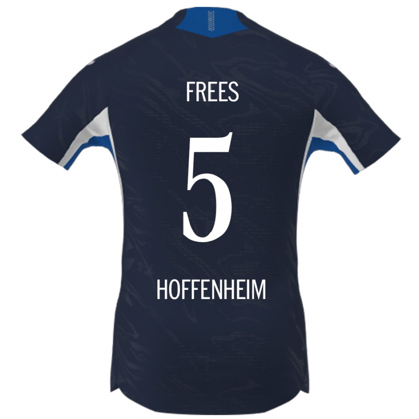 גברים כדורגל Kelven Frees #5 נייבי לבן ג'רזי ביתית 2025/26