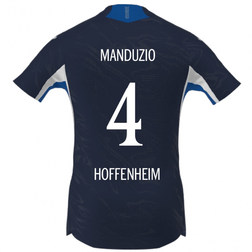גברים כדורגל Mattia Manduzio #4 נייבי לבן ג'רזי ביתית 2025/26
