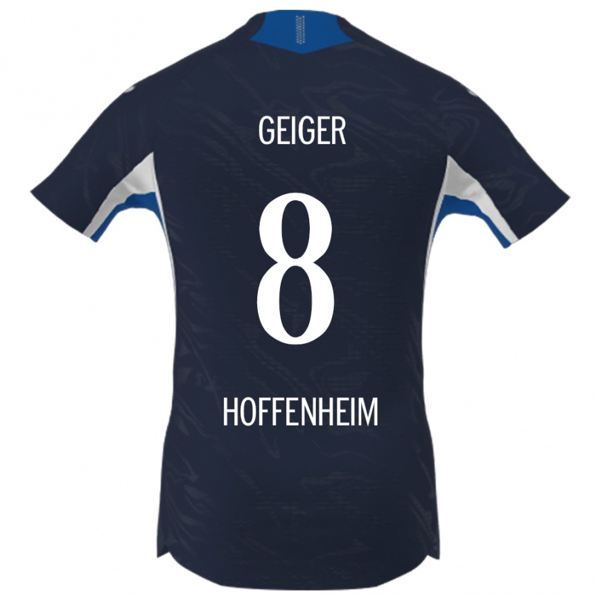 גברים כדורגל דניס גייגר #8 נייבי לבן ג'רזי ביתית 2025/26