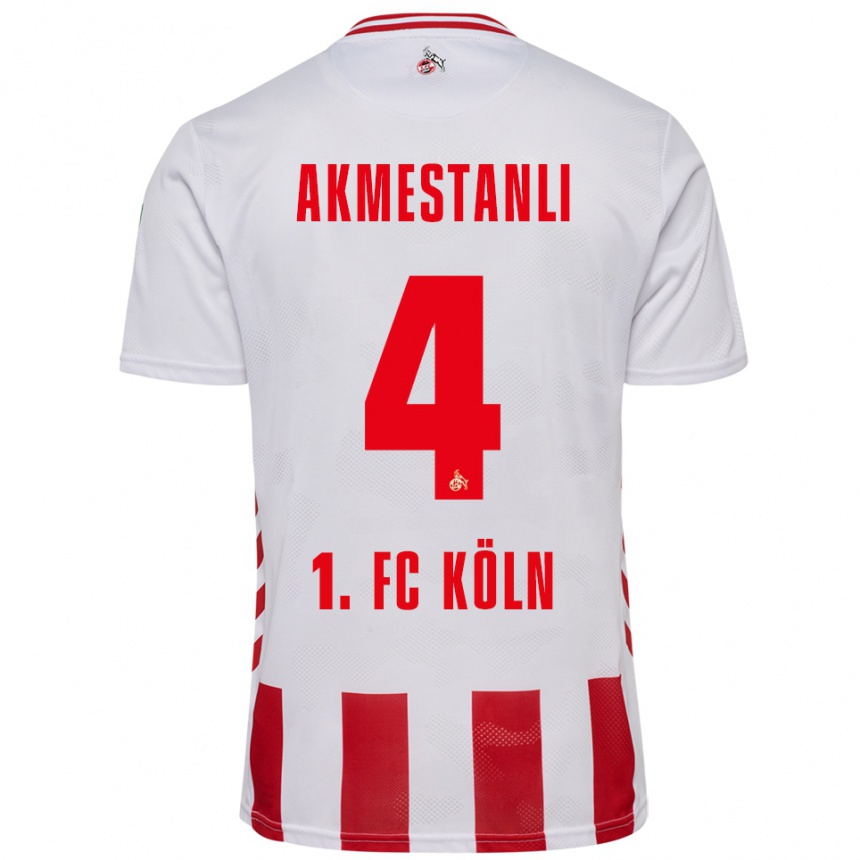 גברים כדורגל Teoman Akmestanli #4 לבן אדום ג'רזי ביתית 2025/26