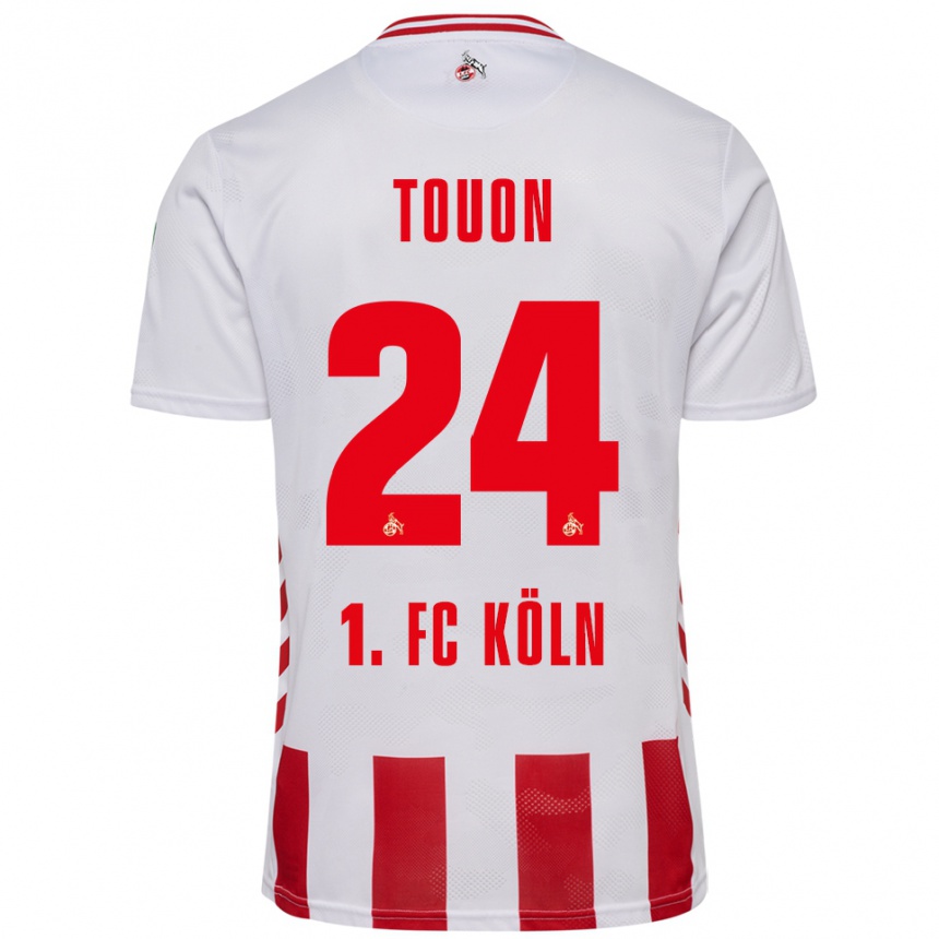 גברים כדורגל Ella Touon #24 לבן אדום ג'רזי ביתית 2025/26