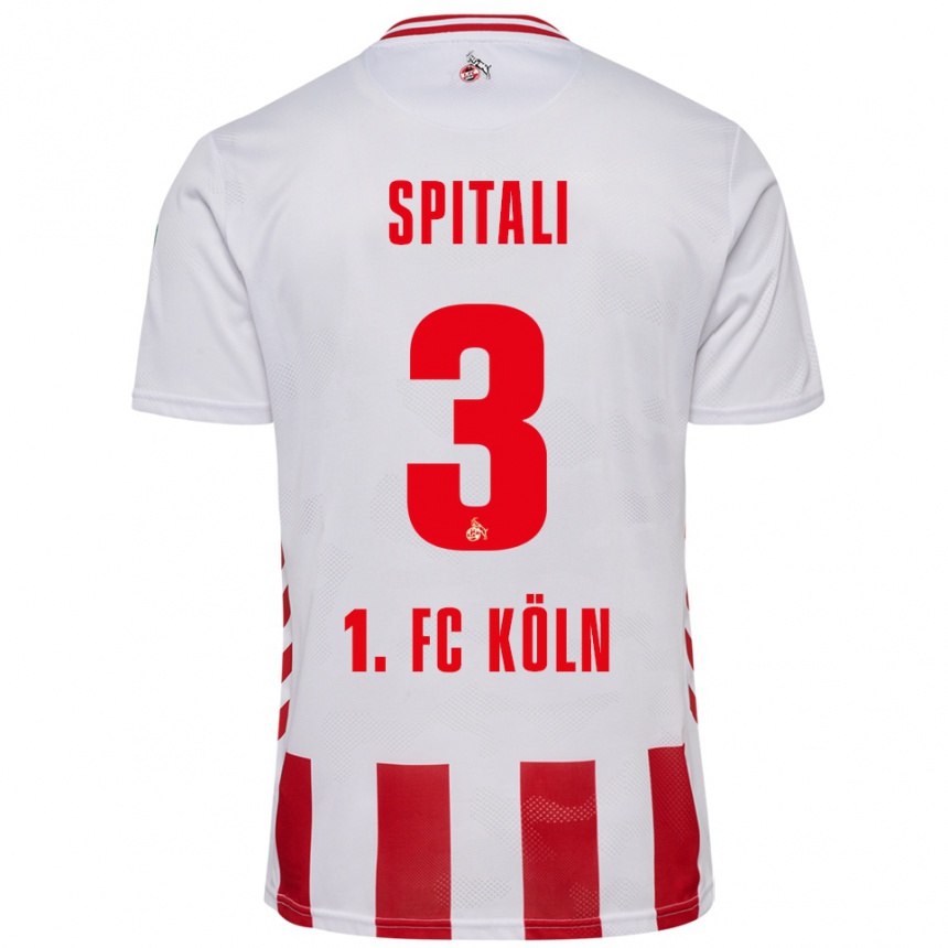 גברים כדורגל San-Luca Spitali #3 לבן אדום ג'רזי ביתית 2025/26