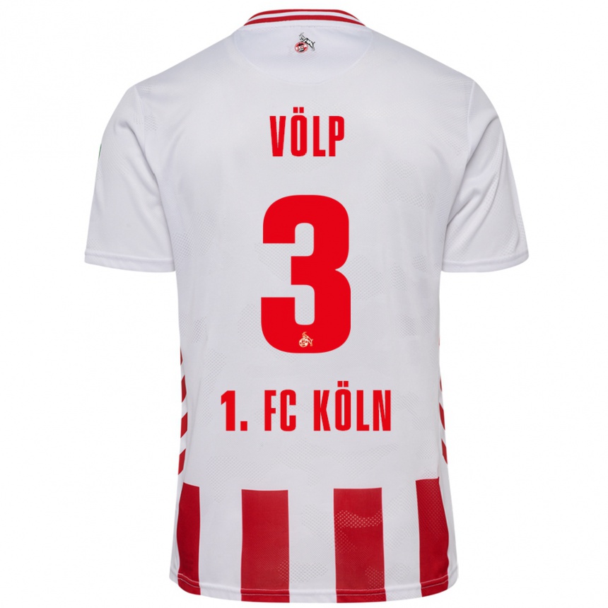 גברים כדורגל Lennard Völp #3 לבן אדום ג'רזי ביתית 2025/26