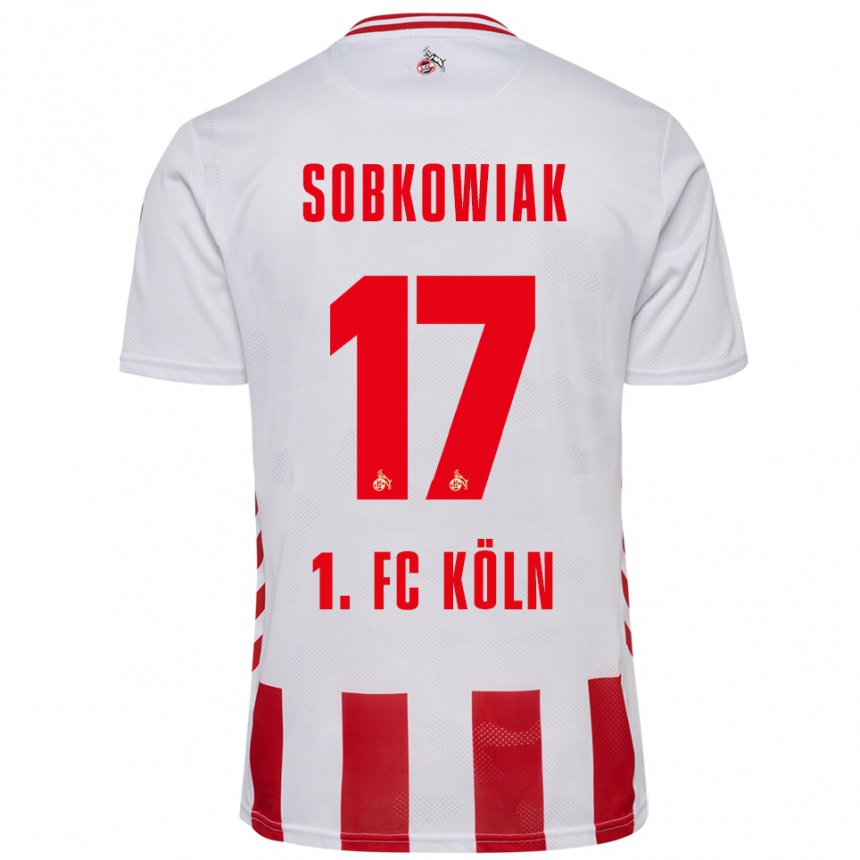 גברים כדורגל Jannis Sobkowiak #17 לבן אדום ג'רזי ביתית 2025/26