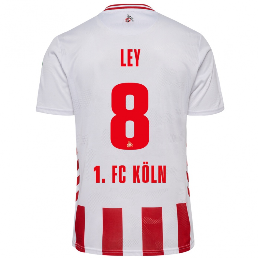 גברים כדורגל Benjamin Ley #8 לבן אדום ג'רזי ביתית 2025/26