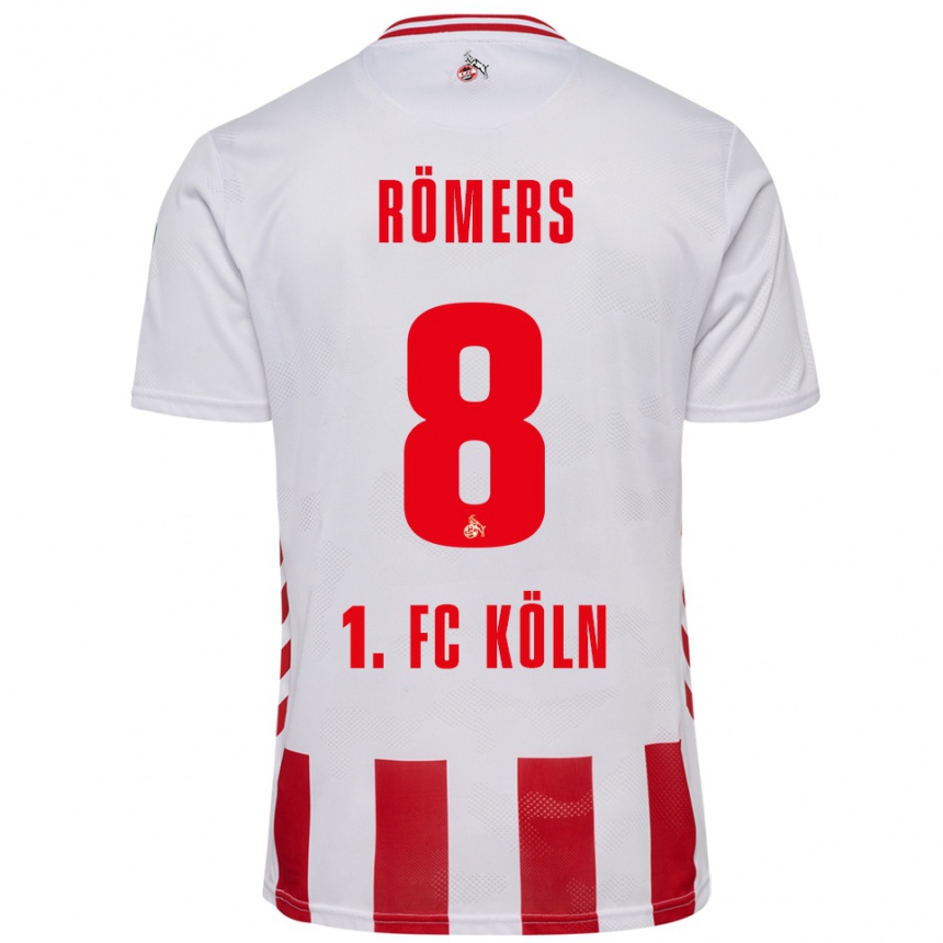 גברים כדורגל Arian Römers #8 לבן אדום ג'רזי ביתית 2025/26