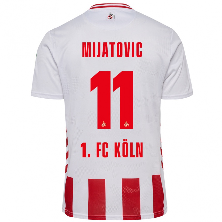 גברים כדורגל Luca Mijatovic #11 לבן אדום ג'רזי ביתית 2025/26