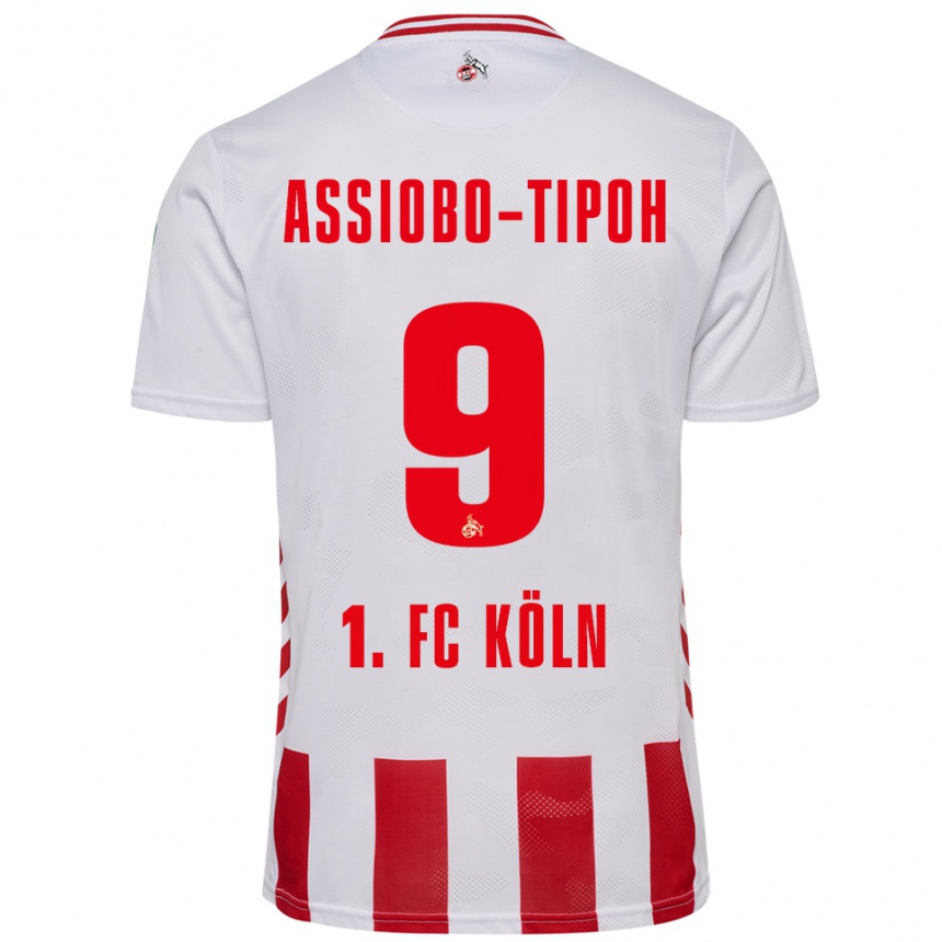 גברים כדורגל Elfried Assiobo-Tipoh #9 לבן אדום ג'רזי ביתית 2025/26