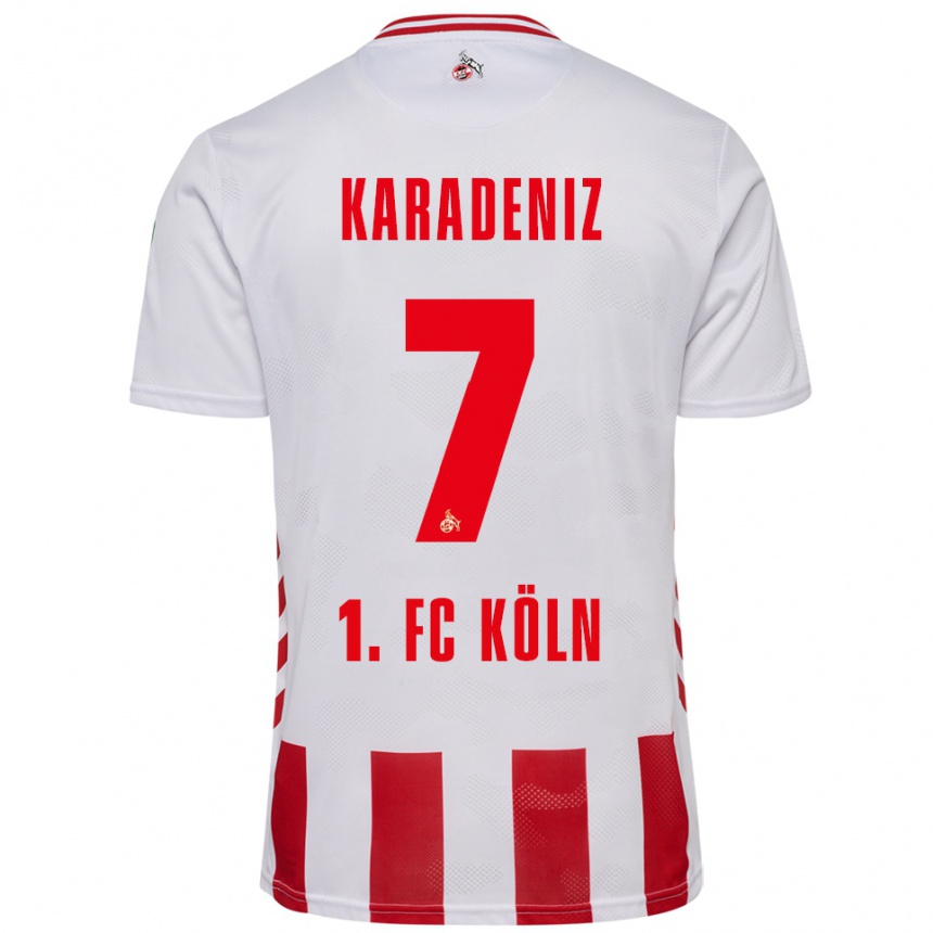 גברים כדורגל Thierry Karadeniz #7 לבן אדום ג'רזי ביתית 2025/26
