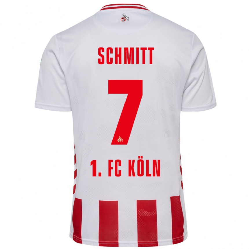 גברים כדורגל Oliver Schmitt #7 לבן אדום ג'רזי ביתית 2025/26