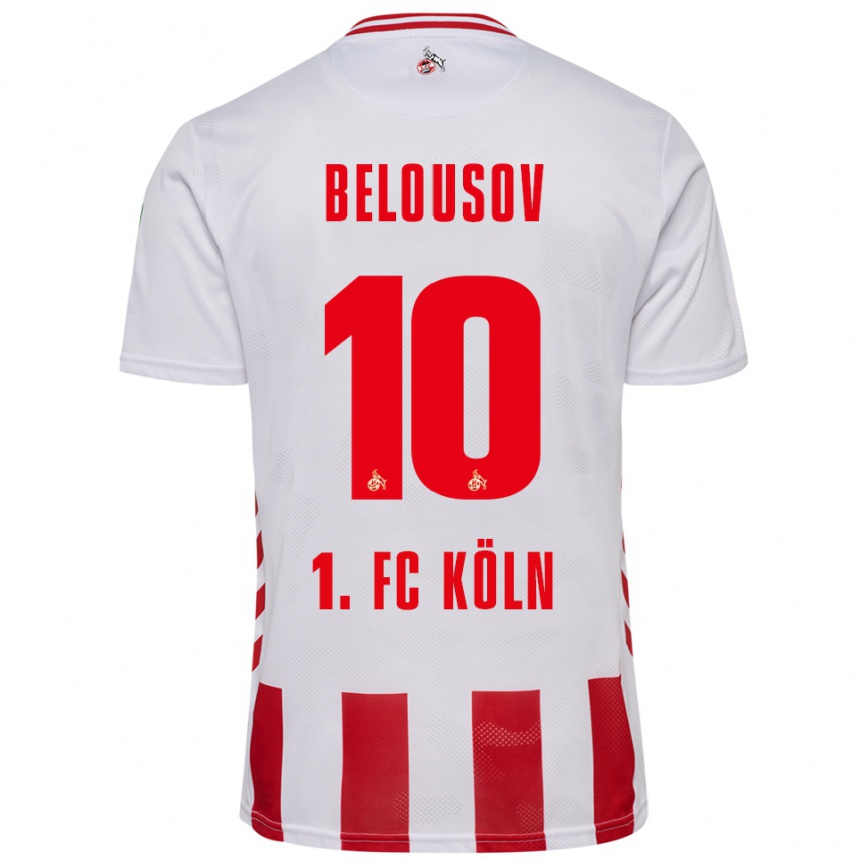 גברים כדורגל Artem Belousov #10 לבן אדום ג'רזי ביתית 2025/26